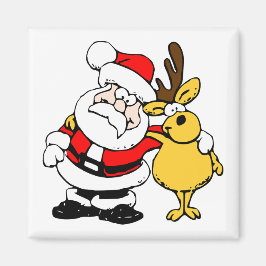 Santa mit Hirsch Magnet