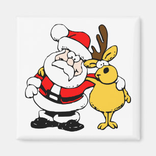 Santa mit Hirsch Magnet