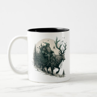 Santa mit Irish Elk Zweifarbige Tasse