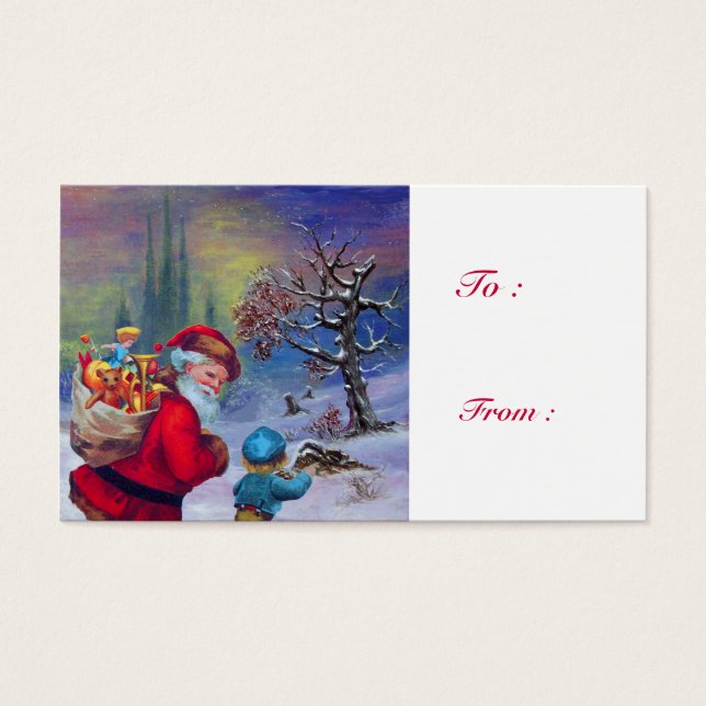 SANTA MIT KIND IM WINTERSCHNEE (Vorderseite)