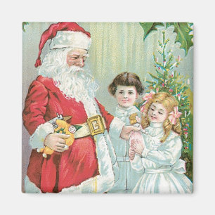 Santa mit Kindern Magnet