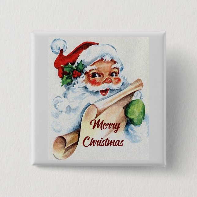 Santa mit List-Schaltfläche Button (Vorderseite)