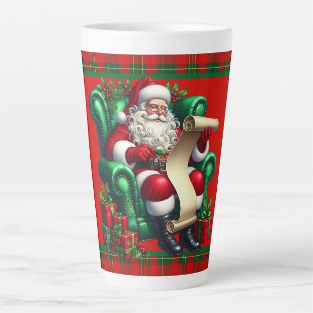 Santa mit Liste Milchtasse (Vorderseite)