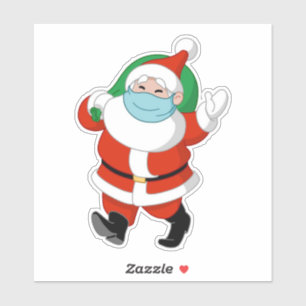 Santa mit medizinischer Maske Aufkleber