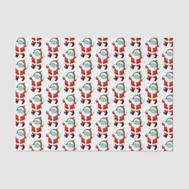 Santa mit medizinischer Maske Seidenpapier (Vorderseite)