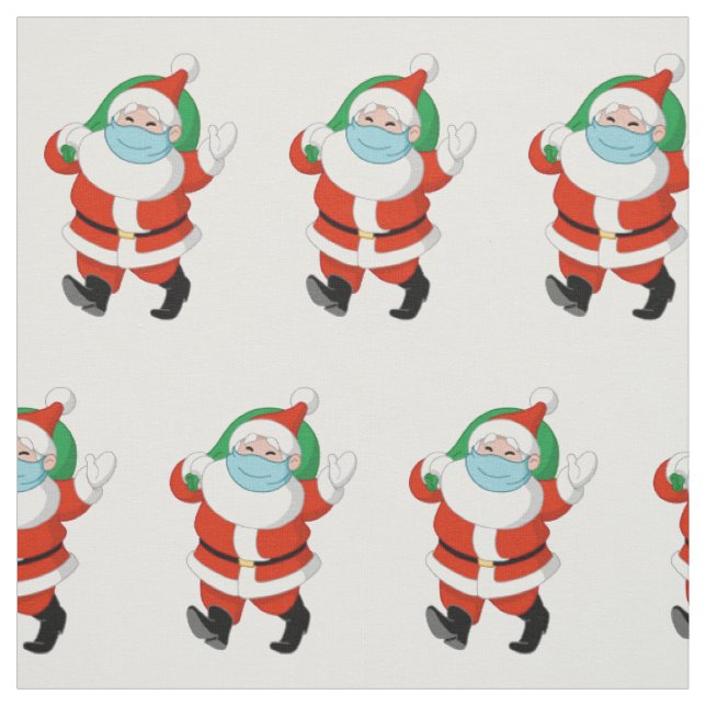 Santa mit medizinischer Maske Stoff (Muster)