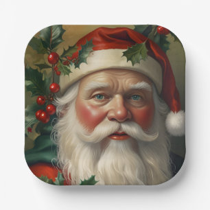 Santa mit Mistletoe Pappteller