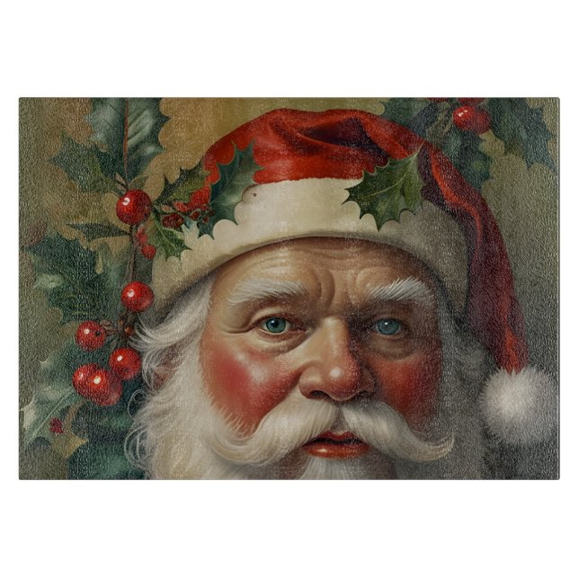 Santa mit Mistletoe Schneidebrett (Vorderseite)