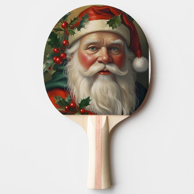 Santa mit Mistletoe Tischtennis Schläger (Vorderseite)