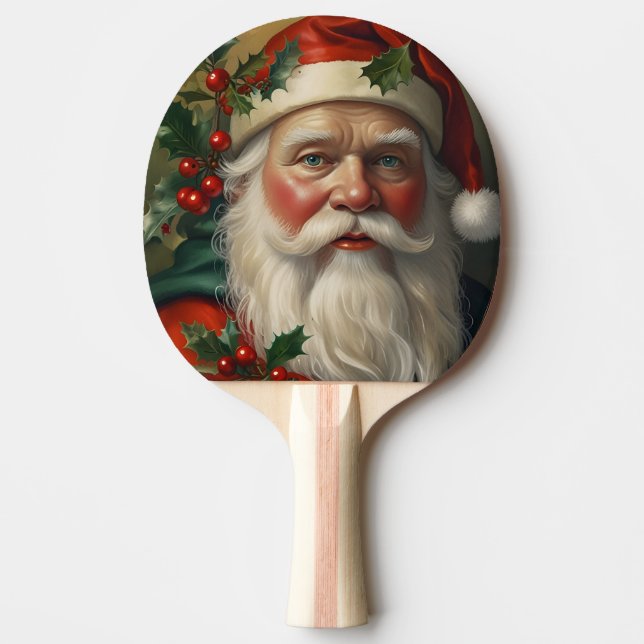 Santa mit Mistletoe Tischtennis Schläger (Vorderseite)