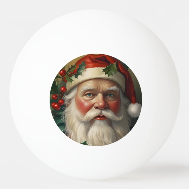 Santa mit Mistletoe Tischtennisball (Vorderseite)