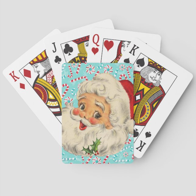 Santa mit Pfefferminz Spielkarten (Rückseite)