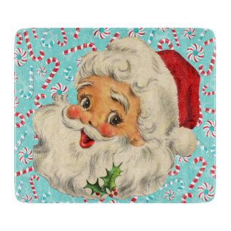Santa mit Pfefferminzen Schneidebrett