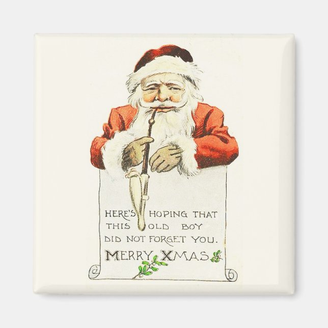 Santa mit Pipe Vintag Magnet (Vorne)