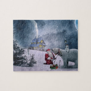 Santa mit Polar Bären Weihnachtspuzzle Puzzle