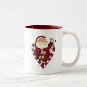 Santa mit Ragdoll Hemden und Geschenken Zweifarbige Tasse