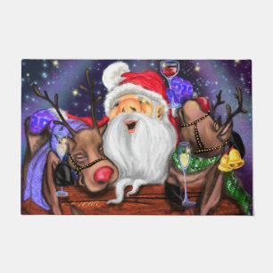 Santa mit Rentiers Funny Christmas Doormat Fußmatte