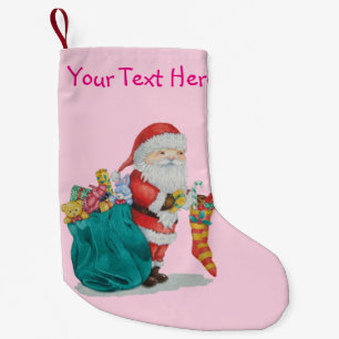 Santa mit Sack gefüllt mit Leckereien für Weihna Kleiner Weihnachtsstrumpf