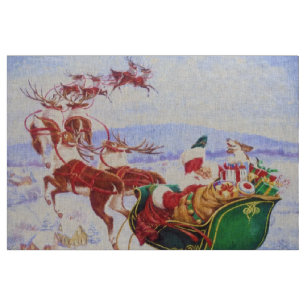 Santa mit Schlitten Stoff