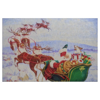 Santa mit Schlitten Stoff