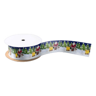 Santa mit S'mores und Cavalier King Charles Satinband