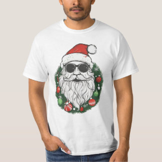 Santa mit Sonnenbrille | Coole Weihnachten T-Shirt