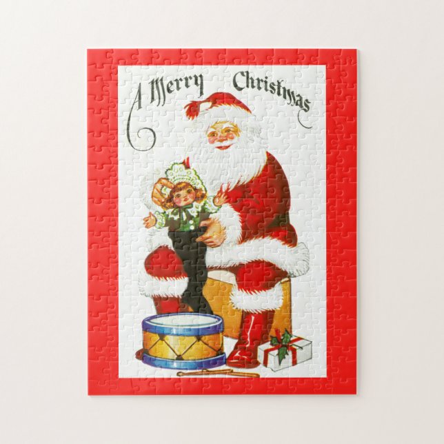 Santa mit Spielzeug Puzzle (Vertikal)