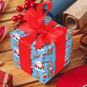 Santa mit Waldtieren Geschenkpapier