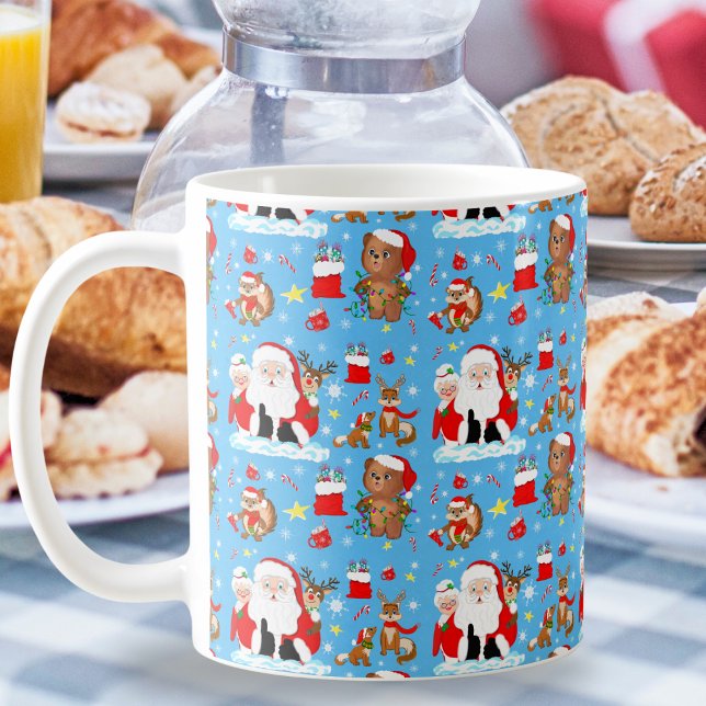 Santa mit Waldtieren Kaffeetasse (Von Creator hochgeladen)