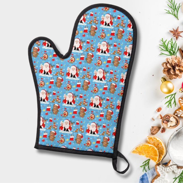 Santa mit Waldtieren Ofenhandschuh (Von Creator hochgeladen)