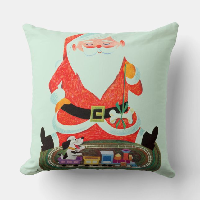Santa mit Zug Kissen (Vorderseite)
