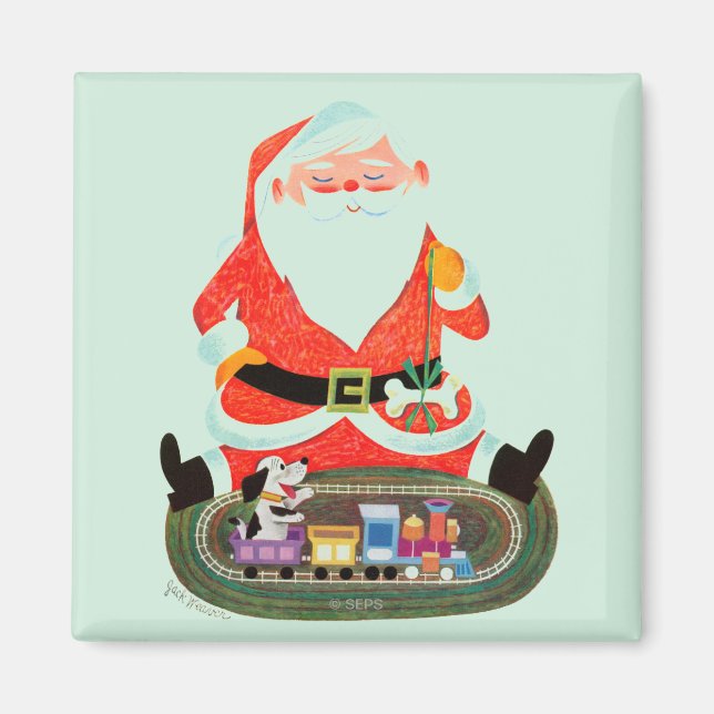 Santa mit Zug Magnet (Vorne)