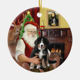 Santa + Mona Lisa - Bernese MD - 2 Diff. Entwürfe Keramik Ornament