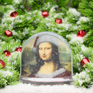 Santa Mona Lisa Merry Christmas Funny Schneekugeln