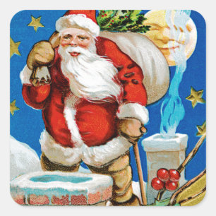 Santa Mond Quadratischer Aufkleber
