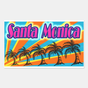 Santa Monica 5 Palmen Bäume Stickers