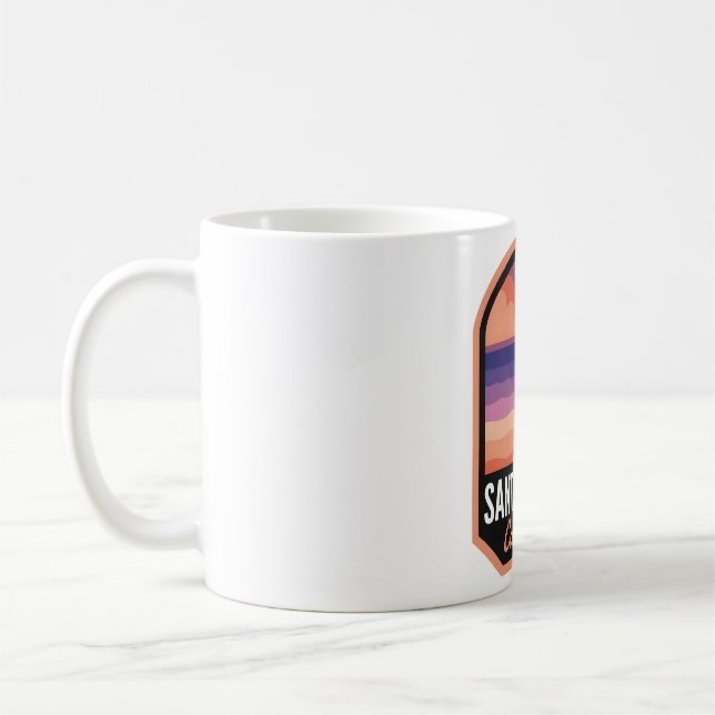 Santa Monica Beach CA Retro Sunset Kaffeetasse (Links)