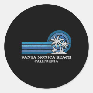 Santa Monica Beach California Familie Sommer Vacat Runder Aufkleber