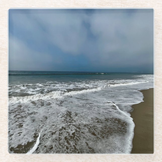 Santa Monica Beach im Herbst. Glasuntersetzer (Vorderseite)