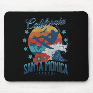 Santa Monica Beach Kalifornien Surfen Vintage Urla Mousepad