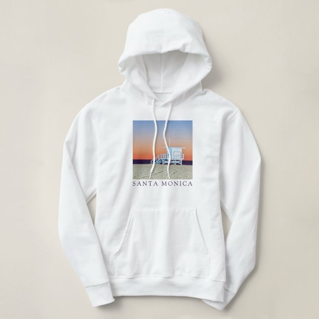 Santa Monica Beach | Los Angeles, Kalifornien Hoodie (Design vorne)