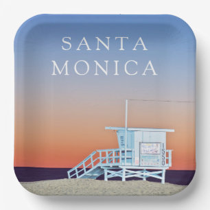 Santa Monica Beach Los Angeles, Kalifornien Pappteller