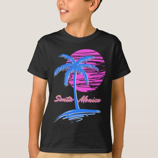 Santa Monica Beach Outlet 80er Ästhetische Vaporwa T-Shirt (Vorderseite)