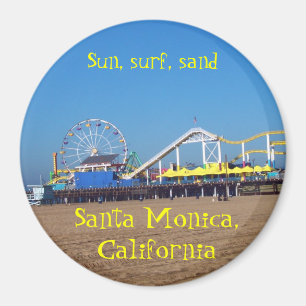 Santa Monica Beach Roller Untersetzer, California  Magnet