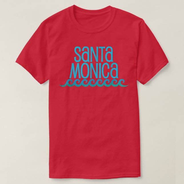 Santa Monica Beach  Surf Waves Travel Gift Tee  (Design vorne)