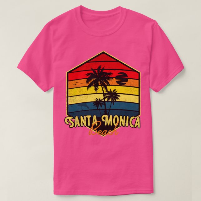 Santa Monica Beach Surfen T-Shirt (Design vorne)