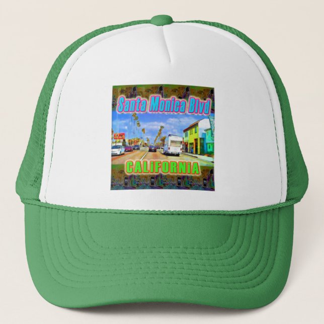 "Santa Monica Blvd 2" Hat Truckerkappe (Vorderseite)
