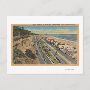 Santa Monica, CA - Beach Scene entlang Palisades Postkarte