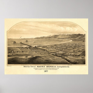 Santa Monica CA Panorama Vogelperspektive Poster