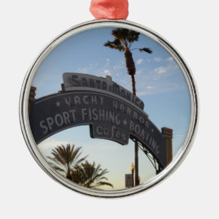 Santa Monica, CA Silbernes Ornament